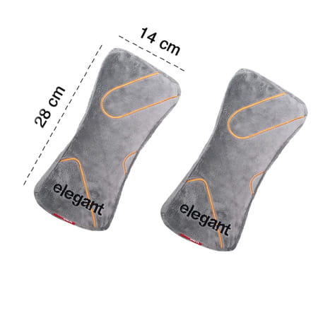 Elegant Fur Memory Foam Neck Support Pillow (Set Of 2) Grey