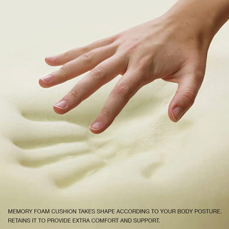 Elegant Fur Memory Foam Neck Support Pillow (Set Of 2) Grey