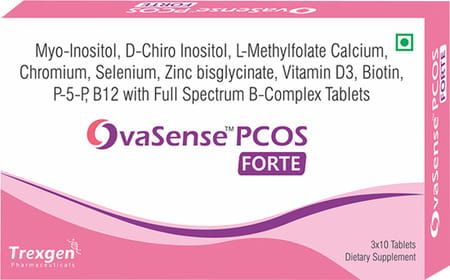 Trexgen Ovasense Pcos Forte Myo-inositol D-chiro Inositol Tablets - 30 Tablets