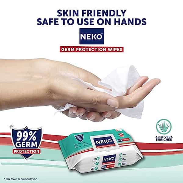 Neko Germ Protection Wipes 80S Lid Pack Of 2