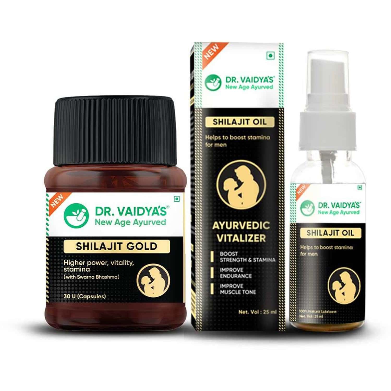 Dr. Vaidya'S Shilajit Gold (30 Capsules) And Shilajit Oil For Extra Power - Pack Of 1