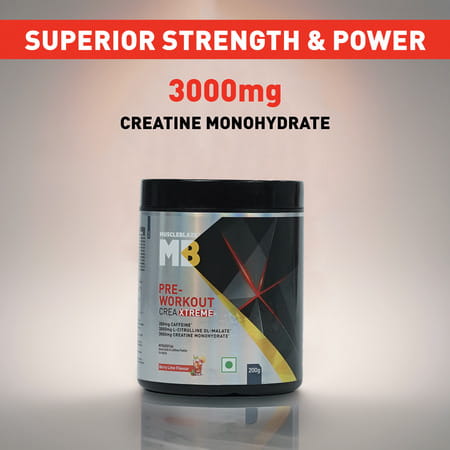 Muscleblaze Pre Workout Crea-Xtreme (Berry Lime | 200G | 20 Servings)