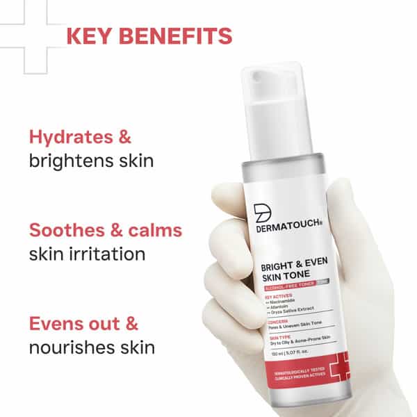 Dermatouch Bright & Even Skin Tone Alcohol Free Toner With 3% Niacinamide | All Skin Types 150Ml