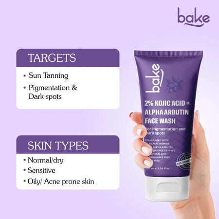 Bake 2% Kojic Brightening Face Wash With Arbutin & Niacinamide (100ml)