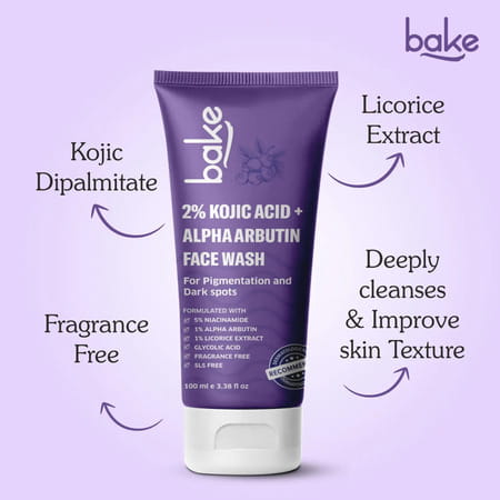 Bake 2% Kojic Brightening Face Wash With Arbutin & Niacinamide (100ml)