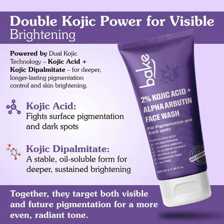 Bake 2% Kojic Brightening Face Wash With Arbutin & Niacinamide (100ml)