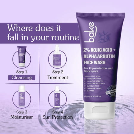 Bake 2% Kojic Brightening Face Wash With Arbutin & Niacinamide (100ml)
