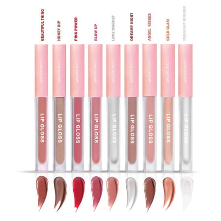 Love Earth Liquid Lip Gloss Pack Of 9 For Soft & Dewy Lips (Multicolor) - 2Ml Each