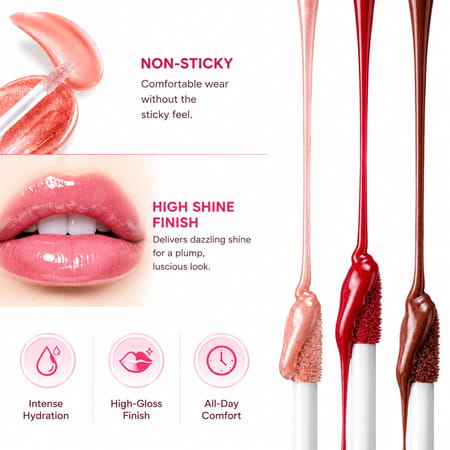 Love Earth Liquid Lip Gloss Pack Of 9 For Soft & Dewy Lips (Multicolor) - 2Ml Each