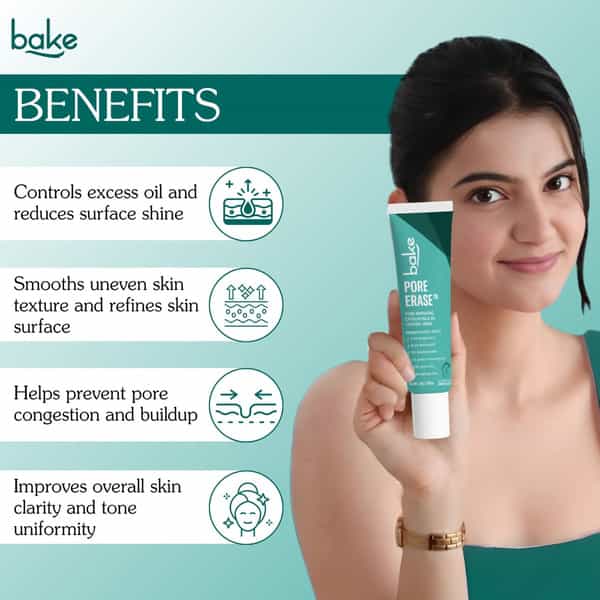 Bake Pore Minimizing Face Serum With Niacinamide For Clear Pores & Uneven Skin Texture-30Ml