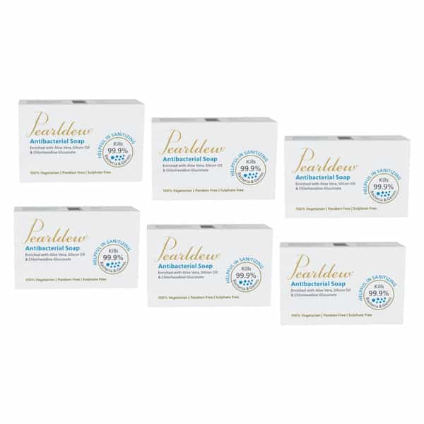 Pearldew Antibacterial Sanitizing Soap 75 Gm | Aloe Vera | Paraben Free (Pack Of 6)