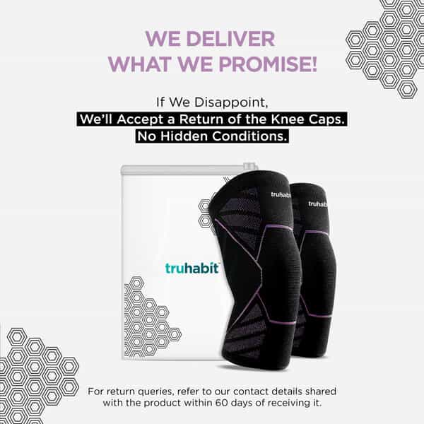 Truhabit Knee Caps For Women (Xl) Knee Support For Gym Squats | Pain Relief | Sports Workout