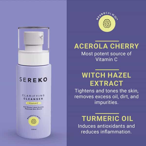 Sereko Vitamin C Glowing & Brightening For Acne | Dark Spots & Excess Oil Face Wash 100 Ml