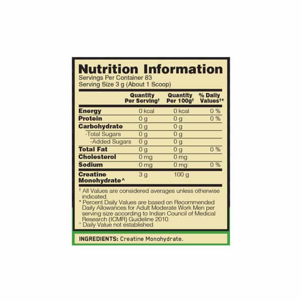 On India Micronized Creatine Powder 250G