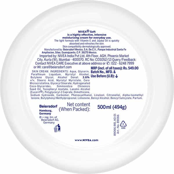 Nivea Soft Light Moisturising Cream - 500Ml