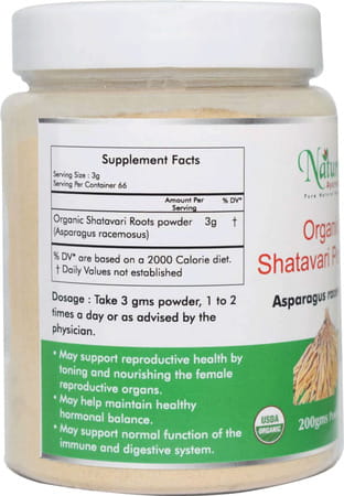 Naturz Ayurveda Organic Shatavari Powder - 200 Gms