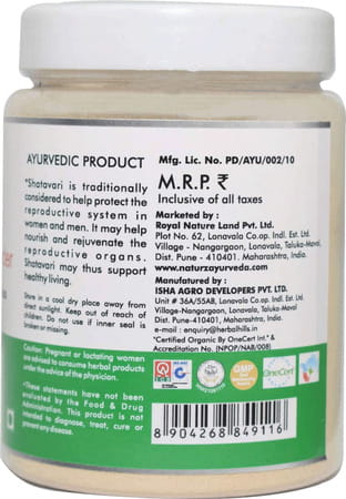Naturz Ayurveda Organic Shatavari Powder - 200 Gms