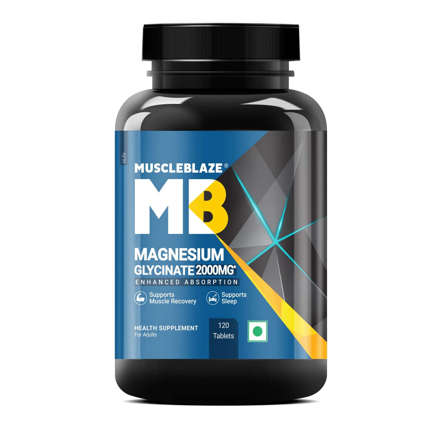 Muscleblaze Magnesium Glycinate 2000mg (440mg Elemental Magnesium) | 120 Tablets