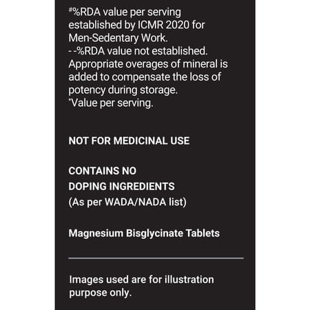 Muscleblaze Magnesium Glycinate 2000mg (440mg Elemental Magnesium) | 120 Tablets