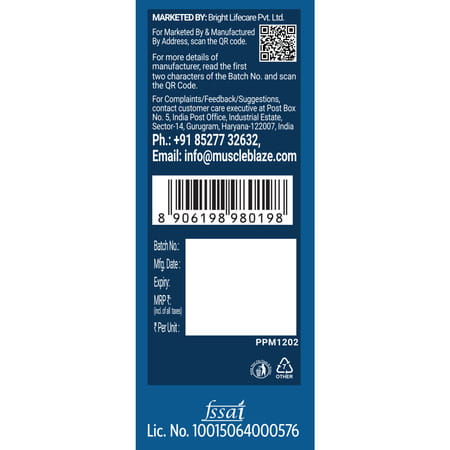 Muscleblaze Magnesium Glycinate 2000mg (440mg Elemental Magnesium) | 120 Tablets