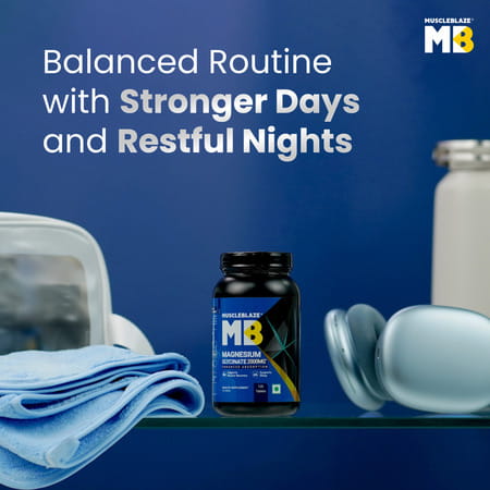 Muscleblaze Magnesium Glycinate 2000mg (440mg Elemental Magnesium) | 120 Tablets