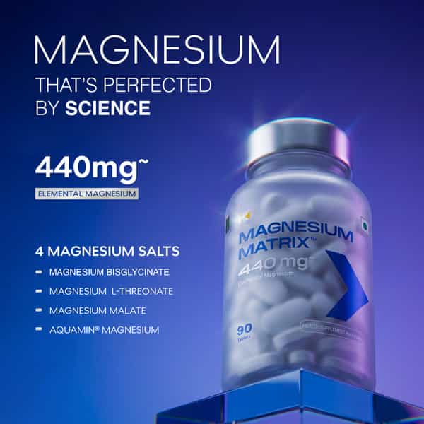 Muscleblaze Magnesium Matrix (90 Tablets) 440Mg Elemental Magnesium | Support Performance | Recovery