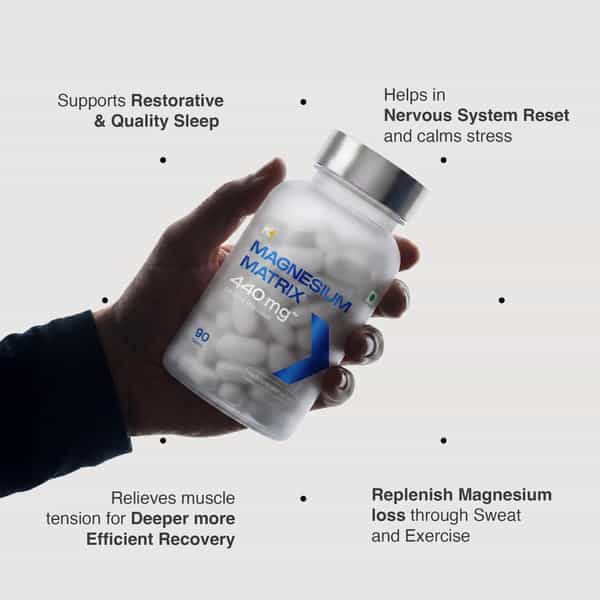 Muscleblaze Magnesium Matrix (90 Tablets) 440Mg Elemental Magnesium | Support Performance | Recovery