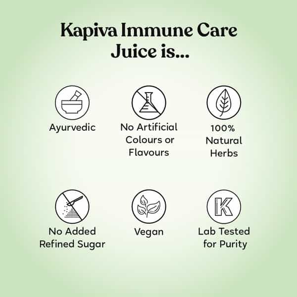 Kapiva Immune Care Juice 1L | Enriched With Amla - Giloy - Ashwagandha - And 8 More Herbs