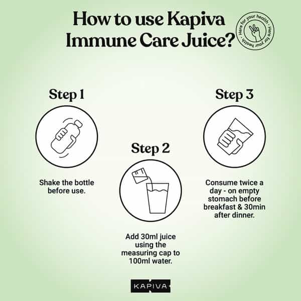 Kapiva Immune Care Juice 1L | Enriched With Amla - Giloy - Ashwagandha - And 8 More Herbs