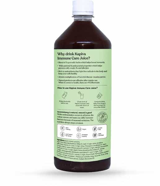 Kapiva Immune Care Juice 1L | Enriched With Amla - Giloy - Ashwagandha - And 8 More Herbs