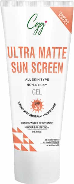 Cgg Cosmetics Ultra Matte Sunscreen Gel Spf 45 Broad Spectrum Pa+++ Protection - 50Gm