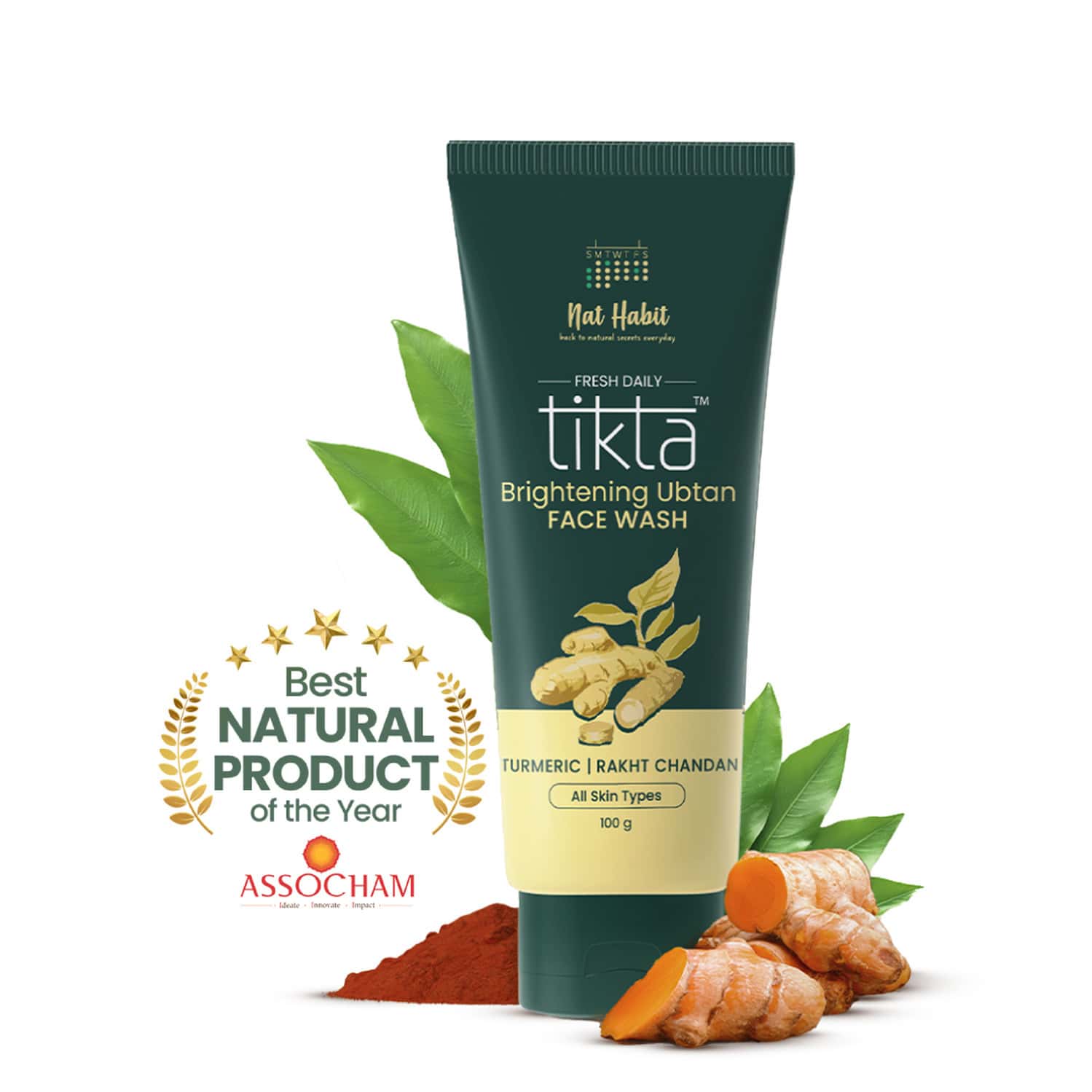 Nat Habit Skin Brightening For Women & Men De Tan Ubtan Face Wash (100g)