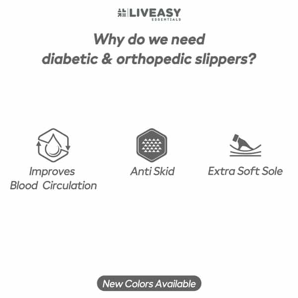 Liveasy Essentials Diabetic & Orthopedic Slippers (Style 2) - Women Brown- Size Uk-4