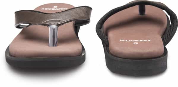 Liveasy Essentials Diabetic & Orthopedic Slippers (Style 2) - Women Brown- Size Uk-4