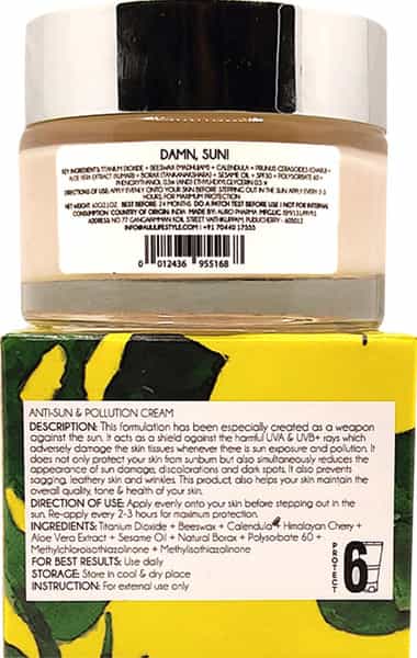 Auli Damn Sun Spf30++ Broad Spectrum Lightweight Sweat Proof Anti-Tan And Pollution Sunscreen -60Gm