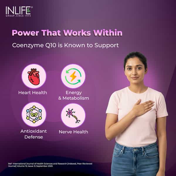 Inlife Coenzyme Q10 100Mg Heart Health & Cellular Energy - 30 Tablets