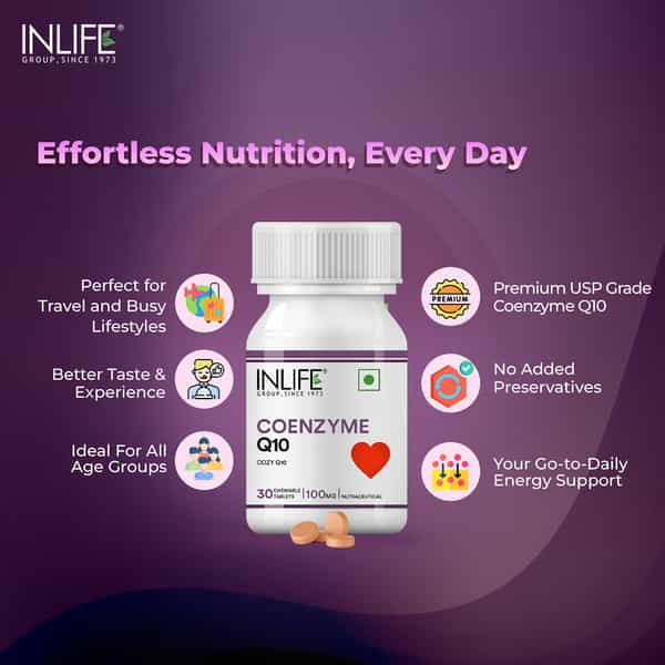 Inlife Coenzyme Q10 100Mg Heart Health & Cellular Energy - 30 Tablets