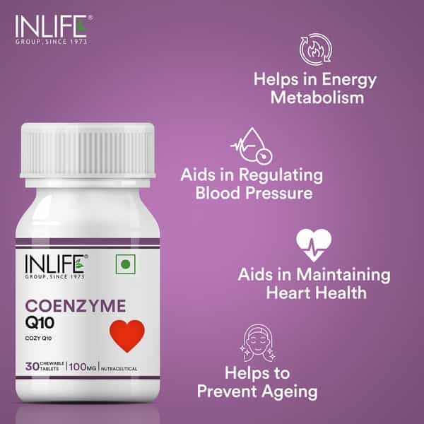 Inlife Coenzyme Q10 - 100 Mg (Ubiquinone) 30 Chewable Tablets