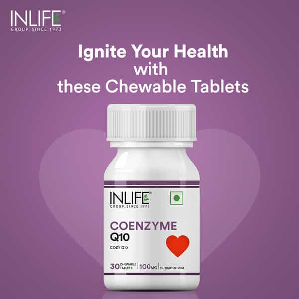 Inlife Coenzyme Q10 - 100 Mg (Ubiquinone) 30 Chewable Tablets