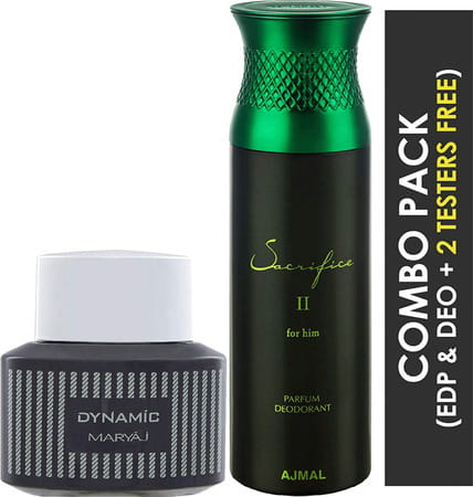 Maryaj Dynamic Edp 100ml For Men And Ajmal Sacrifice Ii For Him Deodorant 200ml For Men