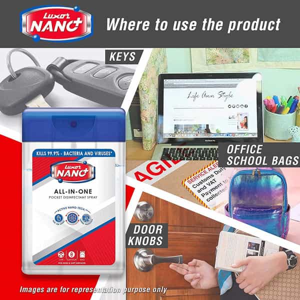 Luxor Nano All-In-One Pocket Disinfectant Spray - Pine Fresh- 54 Ml ( 18 Ml X3 )