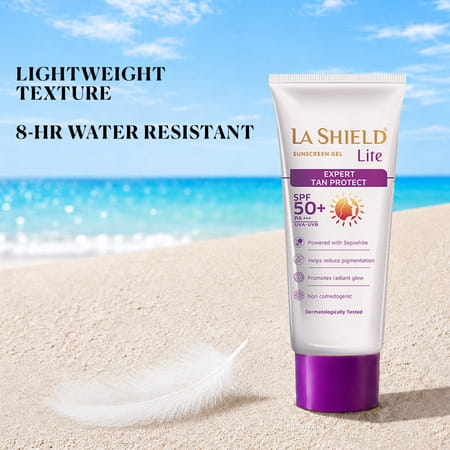 La Shield Lite Sunscreen Gel | Expert Tan Protect | Spf 50 + Pa +++ | 50 Gm