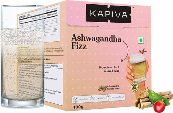 Kapiva Ashwagandha Fizz Effervescent Powder - To Boost Physical & Mental Wellbeing Jeera Flavour