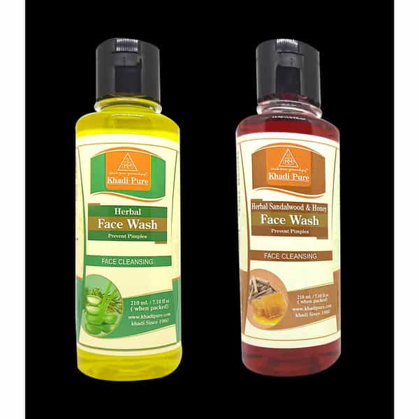 Khadi Pure Herbal & Sandalwood & Honey Face Wash (210Ml) Pack Of 2 (420Ml)
