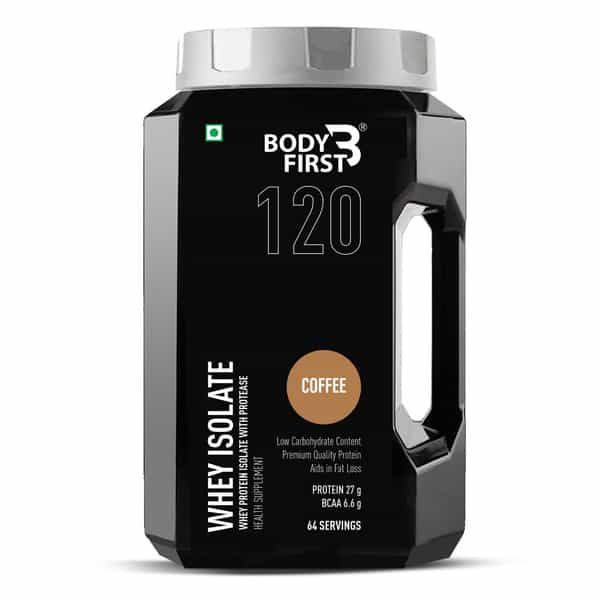 Bodyfirst Whey Isolate - Whey Protein Isolate With Protease | 64 Servings | Coffee