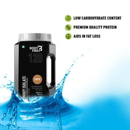 Bodyfirst Whey Isolate - Whey Protein Isolate With Protease | 64 Servings | Coffee