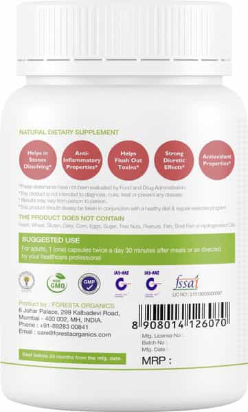 Foresta Organics Kidney Detox With Varun Punerneva & Ganoderma - 60 Capsules