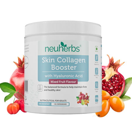 Neuherbs Skin Collagen Booster- 105g (Mixed Fruit Flavour) With Hyaluronic Acid