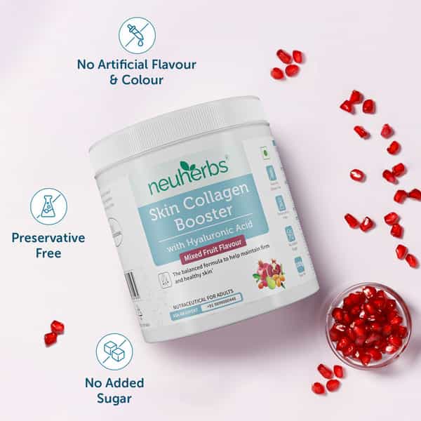 Neuherbs Skin Collagen Booster- 105G (Mixed Fruit Flavour) With Hyaluronic Acid