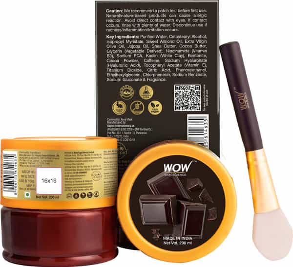Wow Skin Science Chocolate Caffeine Face Mask 100 Ml